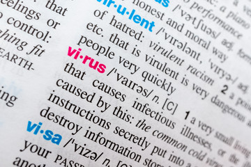 Fototapeta premium Dictionary implications for virus infection