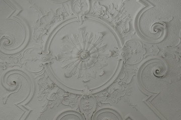 stucco work on the vault of the ceiling