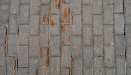 Paving. Texture of paving stones on the street. Broken paving stones. Template, design. 