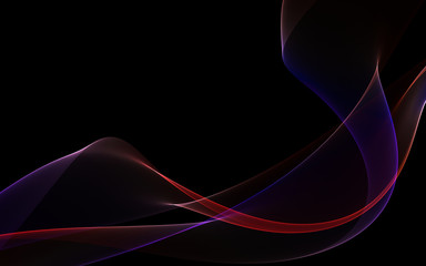 Dark abstract background with a glowing abstract waves