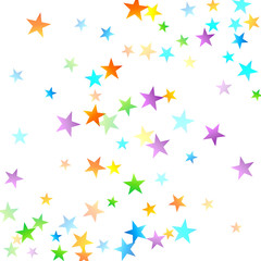 Rainbow Festive Confetti. Carnival Star Falling.