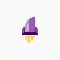 Rocket, spaceship, start up, launch, Game Flat Icon. Sign and symbol for website and Mobile application. Vector illustration.