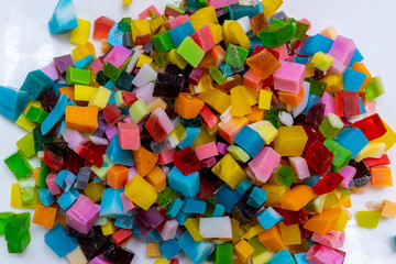 small pieces of soap making soap