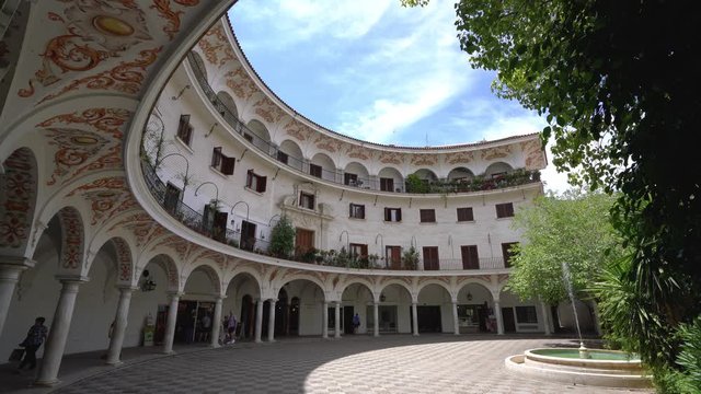 The picturesque Plaza del Cabildo in Seville, Andalusia, Spain.
