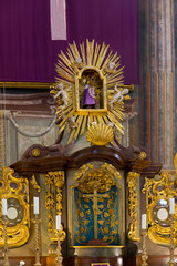 Interior of baroque Basilica of the Visitation Virgin Mary, place of pilgrimage, Hejnice, Czech Republic