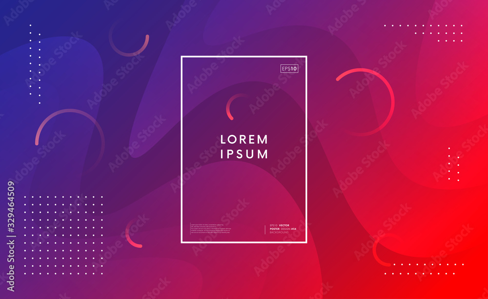 Poster colorful geometric background vector design. fluid shapes abstract composition. trendy backdrop.