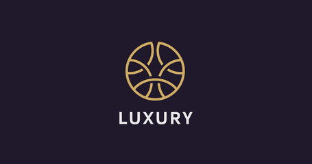 Luxury circle logo icon vector sign. Elegant ornament company logotype.