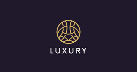 Luxury circle logo icon vector sign. Elegant ornament company logotype.