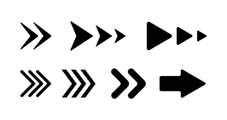 Isolated black vector arrows collection. Set of cursors. Arrow icon.