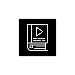 audio book icon. Online learning icon. Perfect for application, web, logo and presentation template. Icon design line inverted style