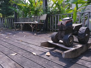 old tractor in the garden