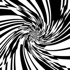 Black and White Stripes Rotating in a Tunnel with Spiraling Effect