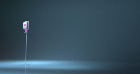 3D rendering of a floor stand hand sanitizer dispenser station