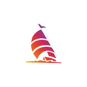 Vector logo sailing boat. perfect for ship companies