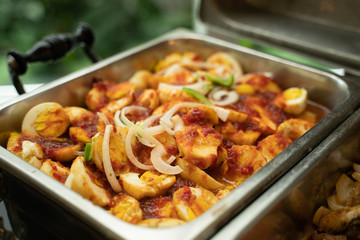 Fried eggs with spicy sambal balado