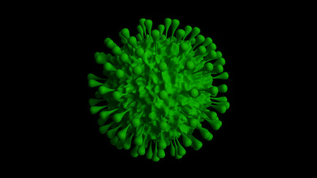 Virus Abstract macro Corona COVID-19 Dark Green -3D Art 4K-