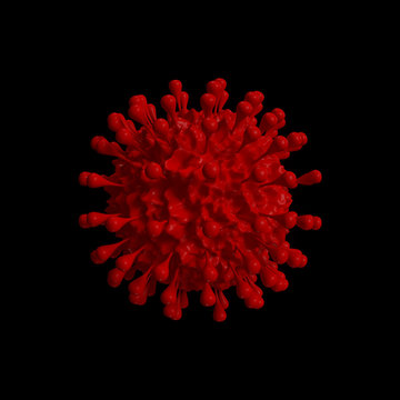 Virus Abstract macro Corona COVID-19 Dark Red -3D Art-