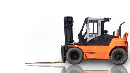 forklifts on white background