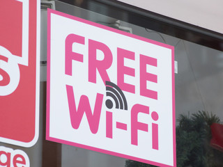Sign of Free WiFi Spot at Tokyo Japan