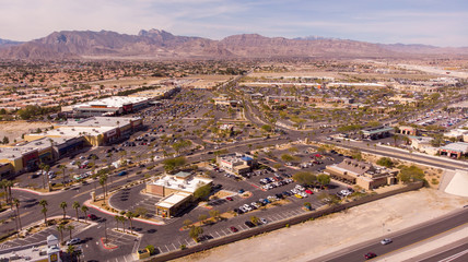 Las Vegas, Nevada, USA - Mar 07,2020. Arial view of the city Las Vegas from the plane