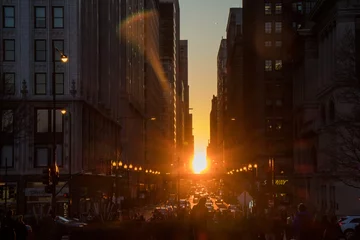 Foto op Aluminium zonsondergang in chicago © Marco