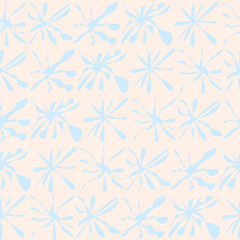 abstract figures in the form of light blue flowers on a light brown background, vector, vintage seamless pattern