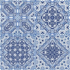Ethnic ceramic tiles in portuguese azulejo.