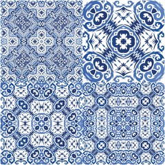 Antique azulejo tiles patchworks.