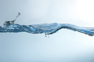 Water splash on blue background	