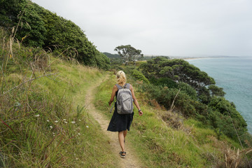 Naklejka premium One day trekking to Pancake Rocks in Waipu New Zealand