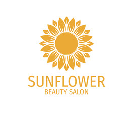yellow sunflower vector logo design concept in white background