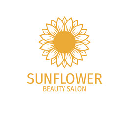 yellow sunflower vector logo design concept in white background