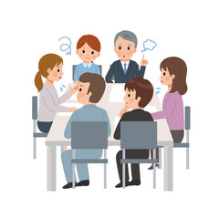 会議をする人々　ミーティング　打ち合わせ　イラスト