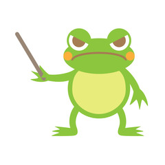 指示棒カエル怒る