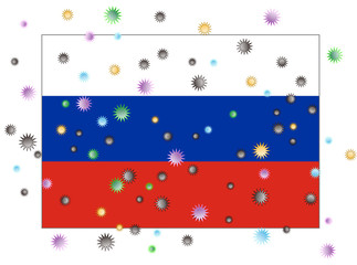 ロシアにウイルスに感染が広がったイメージ画像