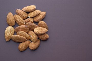 close up of fresh almond with copy space 