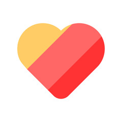 red heart in the form of heart