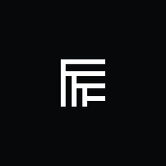 Title: Minimal elegant monogram art logo. Outstanding professional trendy awesome artistic F FF FFF initial based Alphabet icon logo. Premium Business logo White color on black background