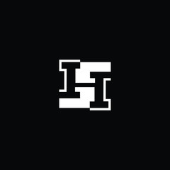 Obraz premium Title: Minimal elegant monogram art logo. Outstanding professional trendy awesome artistic H HH HS SH initial based Alphabet icon logo. Premium Business logo White color on black background