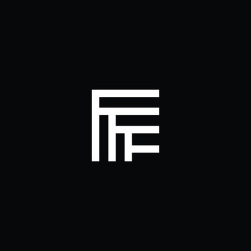 Title: Minimal elegant monogram art logo. Outstanding professional trendy awesome artistic F FF FFF initial based Alphabet icon logo. Premium Business logo White color on black background