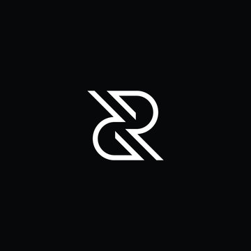 Title: Minimal elegant monogram art logo. Outstanding professional trendy awesome artistic RR RZ ZR initial based Alphabet icon logo. Premium Business logo White color on black background