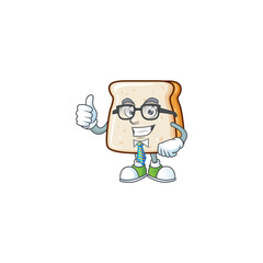 Slice of bread successful Businessman cartoon design with glasses and tie