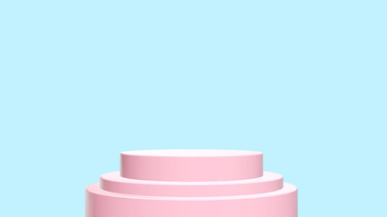Minimal Podium Abstract. Soft pastel gradient background. empty space studio room with pedestal showcase tablecloth for display product ad website. 3D illustration