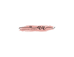 Letter AA handwrititing logo with a beautiful template