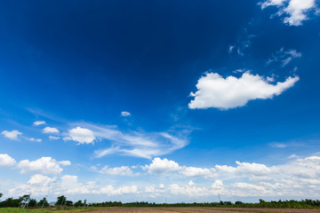 Obraz premium beautiful airatmosphere bright blue sky background abstract clear texture with white clouds.
