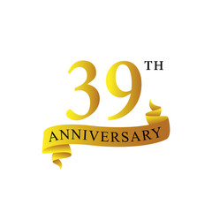 Ribbon anniversary 39th years logo