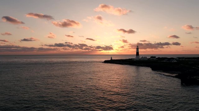 UK, England, Dorset, Portland Bill, Portland Bill Lighthouse, Sunset