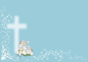 easter  lily and cross