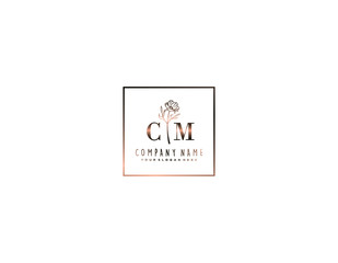 Letter CM handwrititing logo with a beautiful template