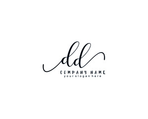 Letter DD handwrititing logo with a beautiful template